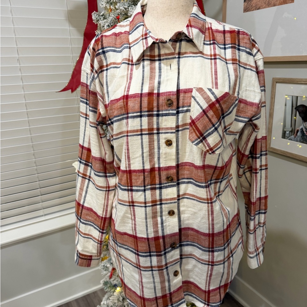 Plaid Boyfriend Button-Up Shirt